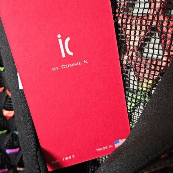 IC by Connie K Rainbow Glam Colors Crochet Cardigan NWT Women's Multicolor Size - Picture 4 of 6